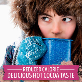 Swiss Miss hot cocoa cup steaming, perfect cozy morning ritual.