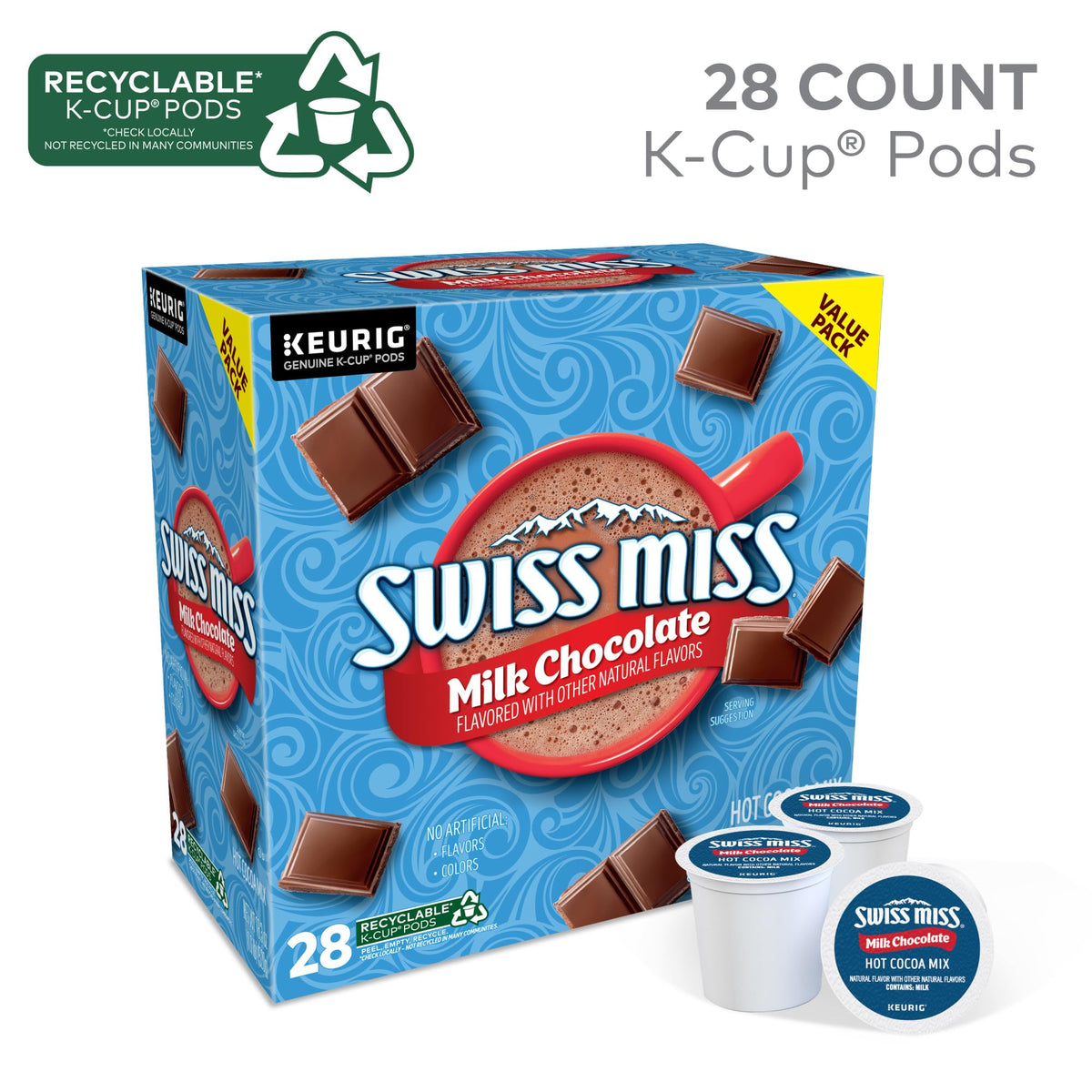 Swiss Miss K-Cup in a cozy mug ready to brew