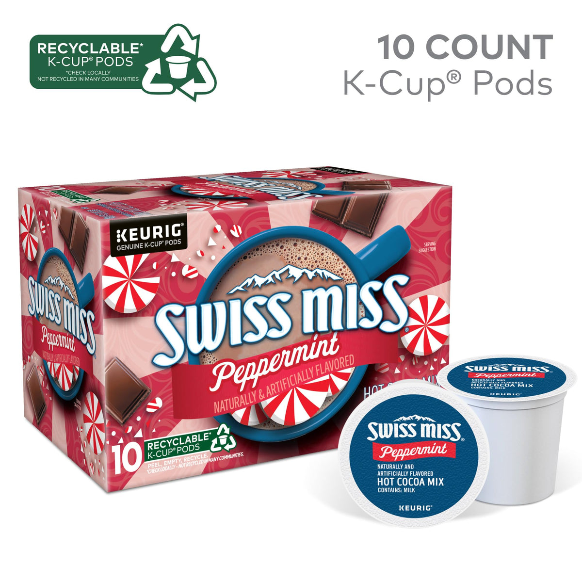 Swiss Miss Keurig single-serve brewer image showcases effortless cocoa moments