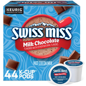 Swiss Miss Milk Chocolate Hot Cocoa K-Cup pods in a box.
