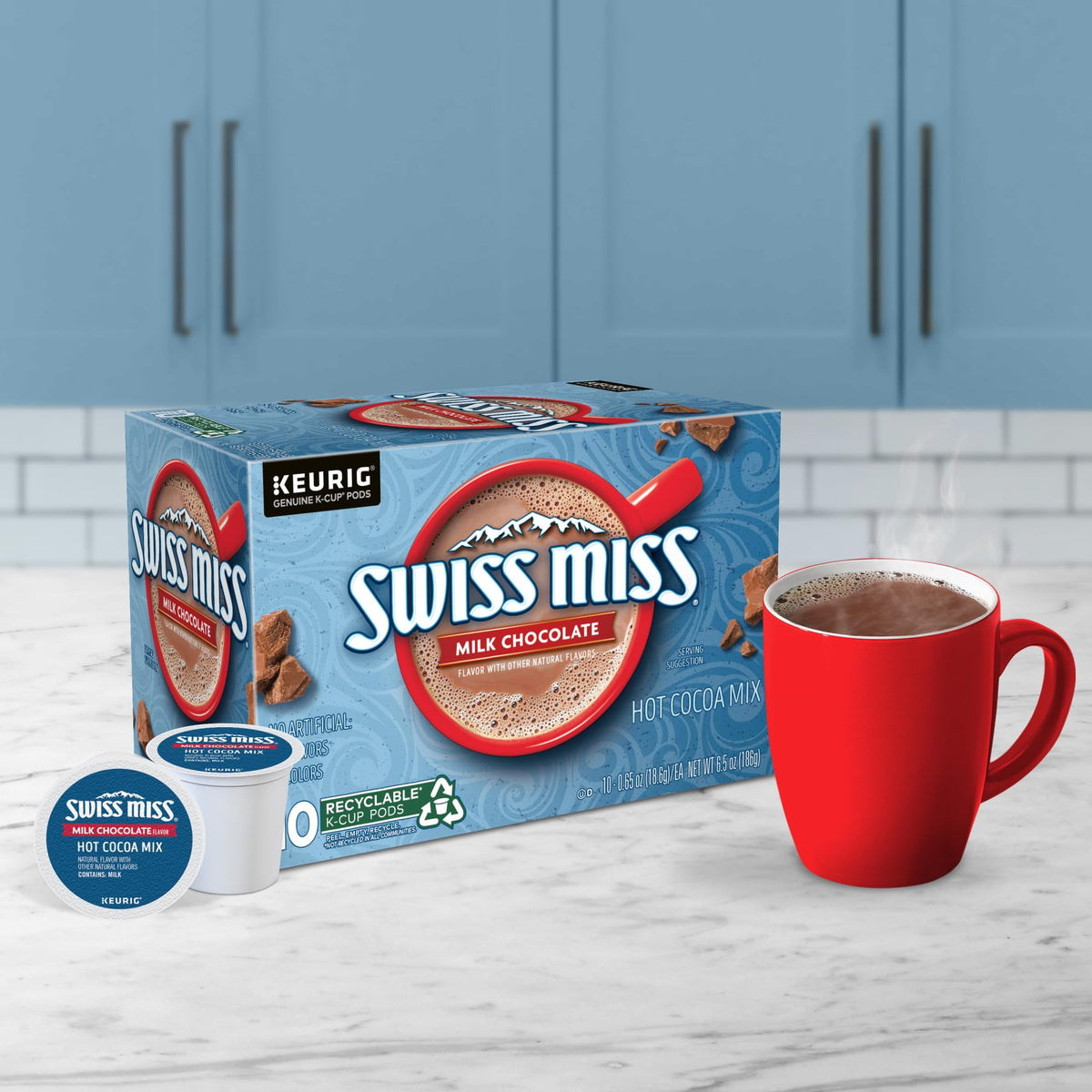 Single-serve Swiss Miss pods ready for on-demand cocoa