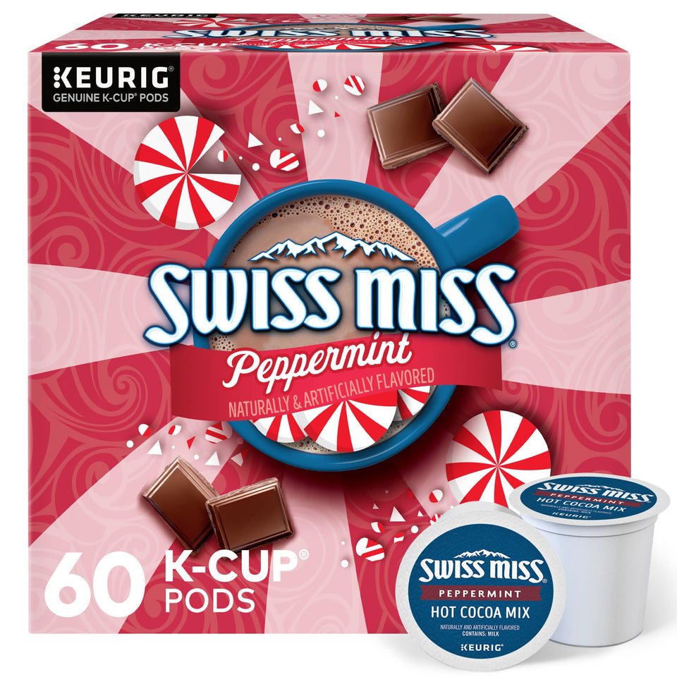 Packaging of Swiss Miss Peppermint Hot Cocoa for premium cozy moments