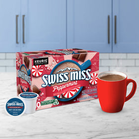 Winter scene with Swiss Miss Peppermint Hot Cocoa for at-home warmth