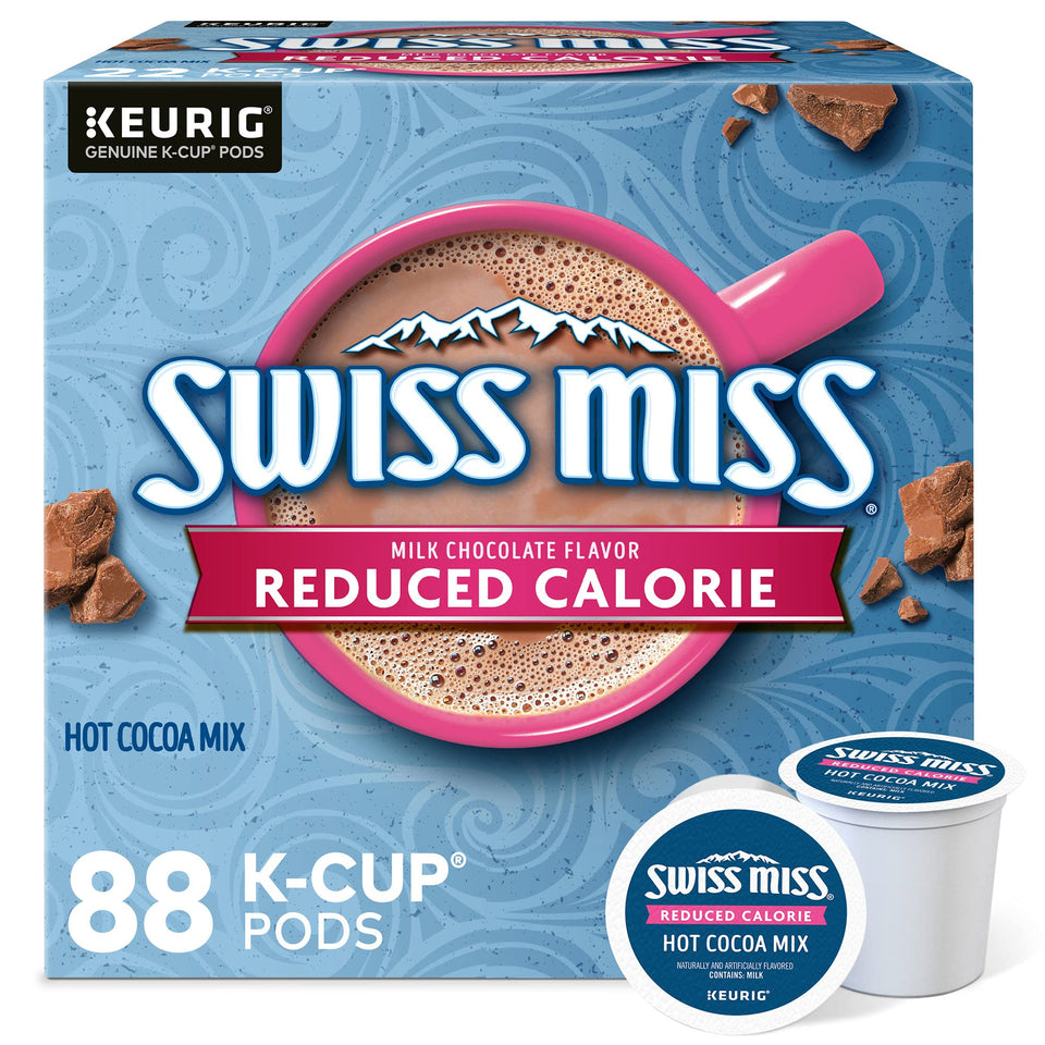 Swiss Miss reduced-calorie cocoa box for quick cocoa moments.