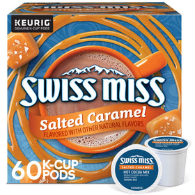 Swiss Miss salted caramel K-Cup pod for quick, comforting cocoa.