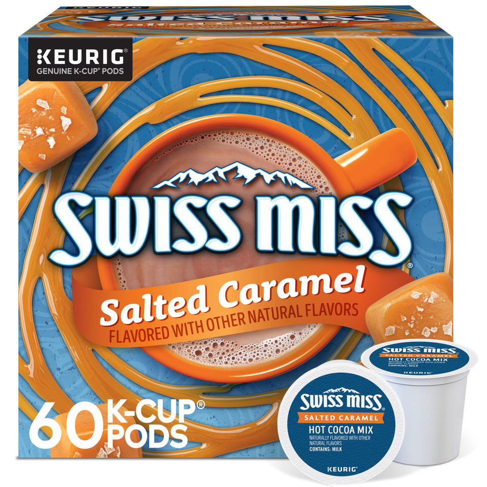 Swiss Miss salted caramel K-Cup pod for quick, comforting cocoa.