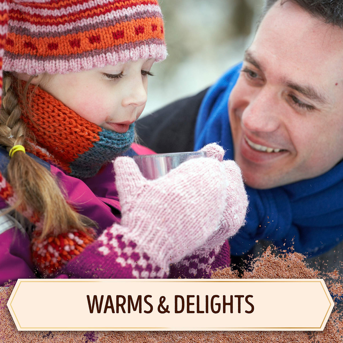 Swiss Miss Simply Cocoa cup steaming, perfect for cozy moments and quick treats.