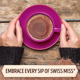 Swiss Miss Simply Cocoa in-cup mix, ready-to-enjoy comfort in minutes.