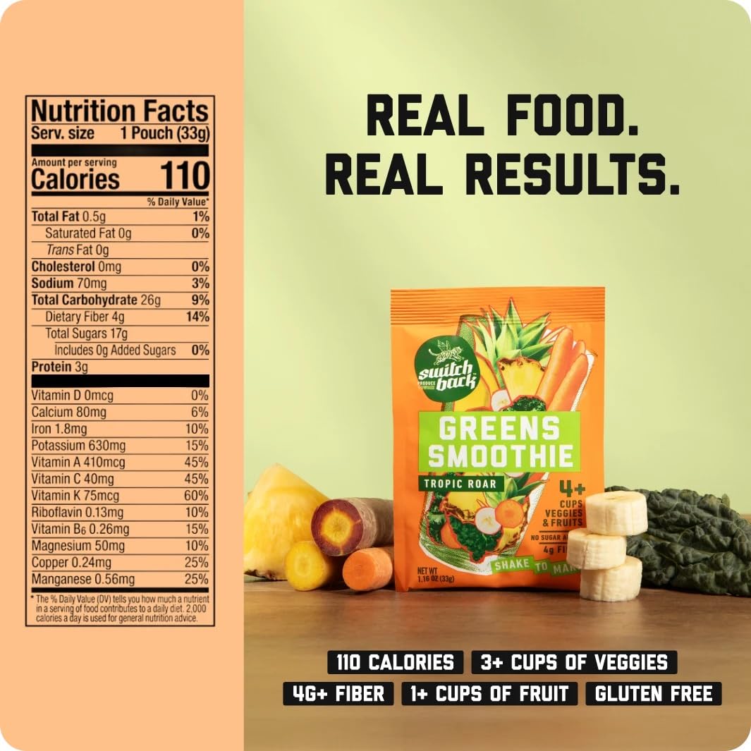 Switchback nine produce items including spinach and kale for fiber-rich mornings