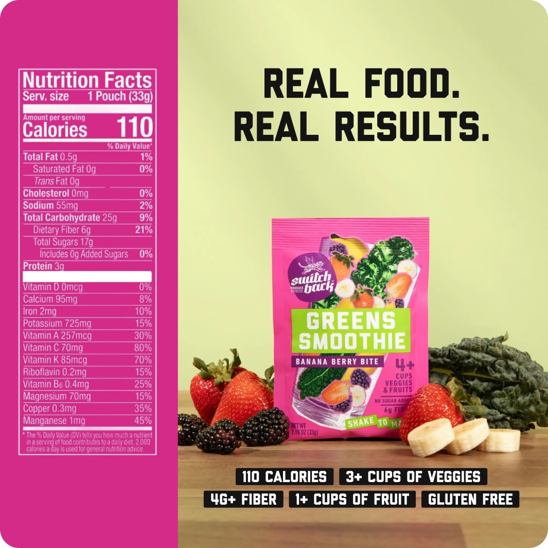 Switchback real fruits and veggies no-fillers for clean-label nutrition