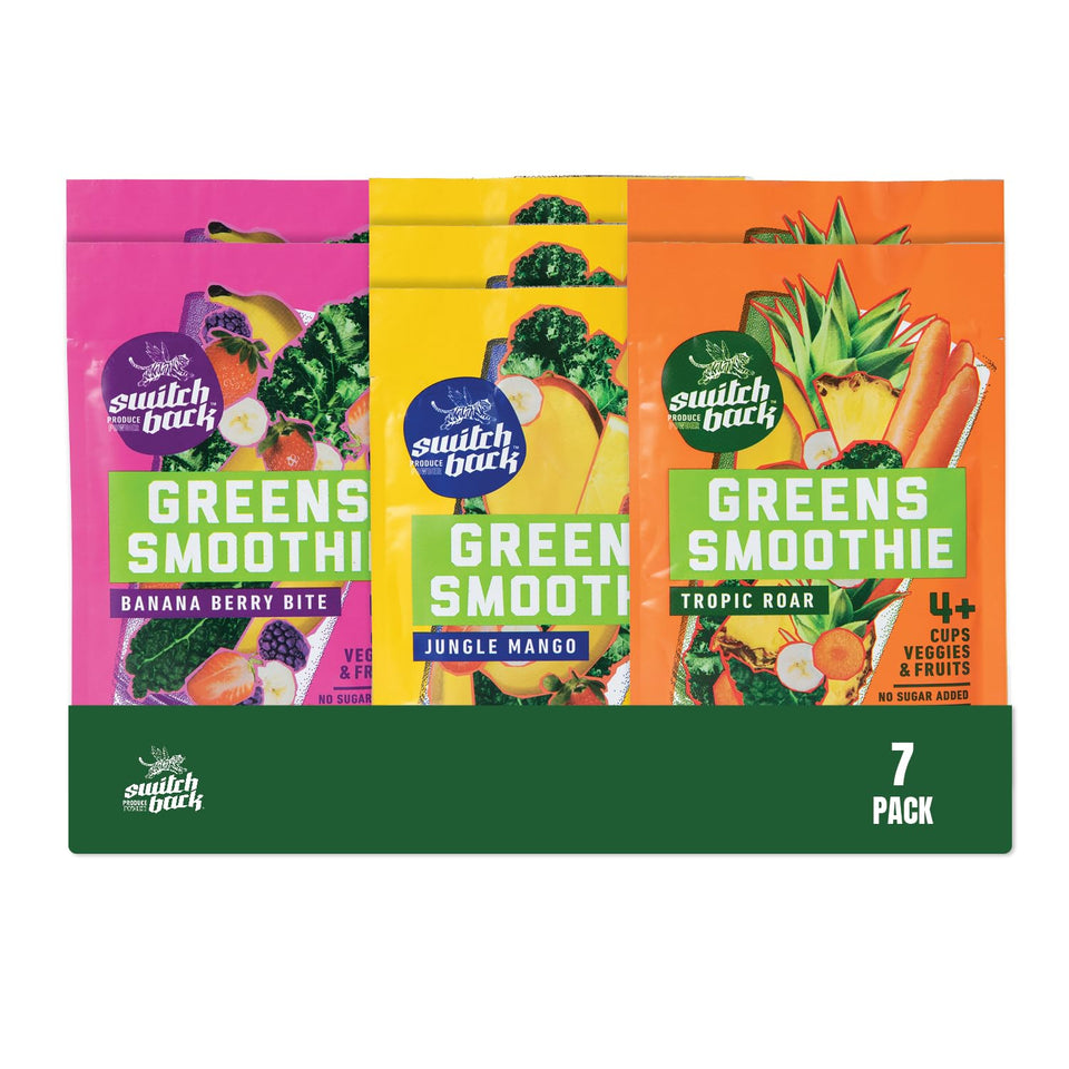 Switchback whole food greens smoothie pack 7 for grab-and-go nutrition