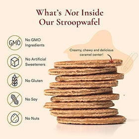 Cross-section of French Vanilla Stroopwafel reveals creamy interior