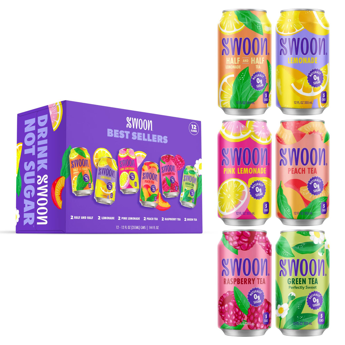 Swoon Classic Lemonade bottle shows zero sugar and refreshing flavor for everyday sips