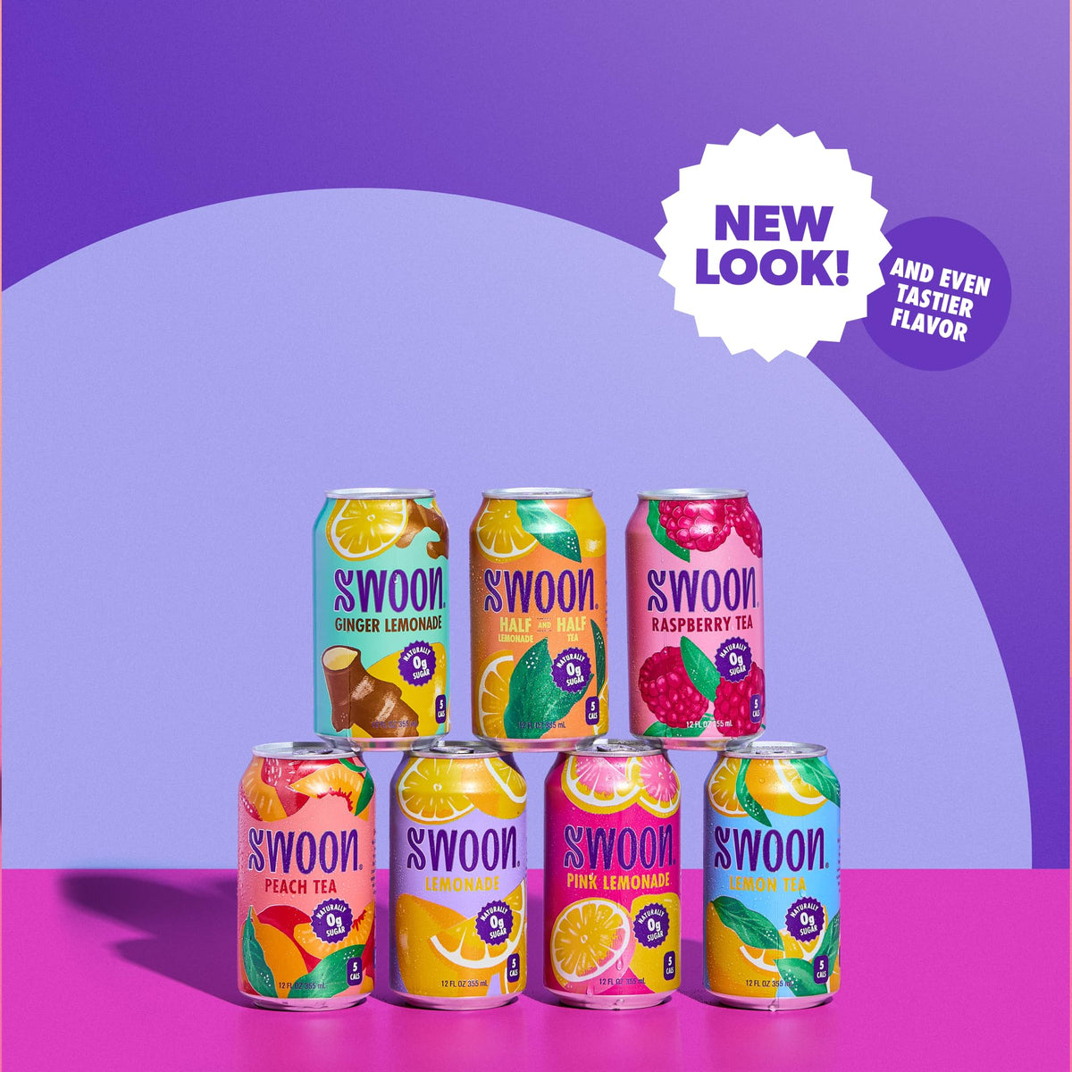 Swoon Pink Lemonade can emphasizes vibrant color and keto-friendly, guilt-free refreshment