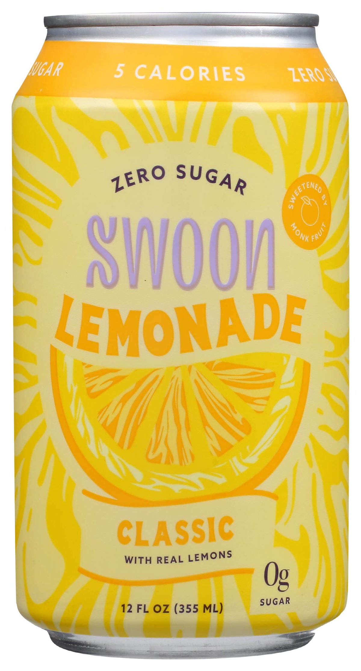 Swoon Classic Lemonade 12-pack front view, zero sugar option for light, refreshing sips