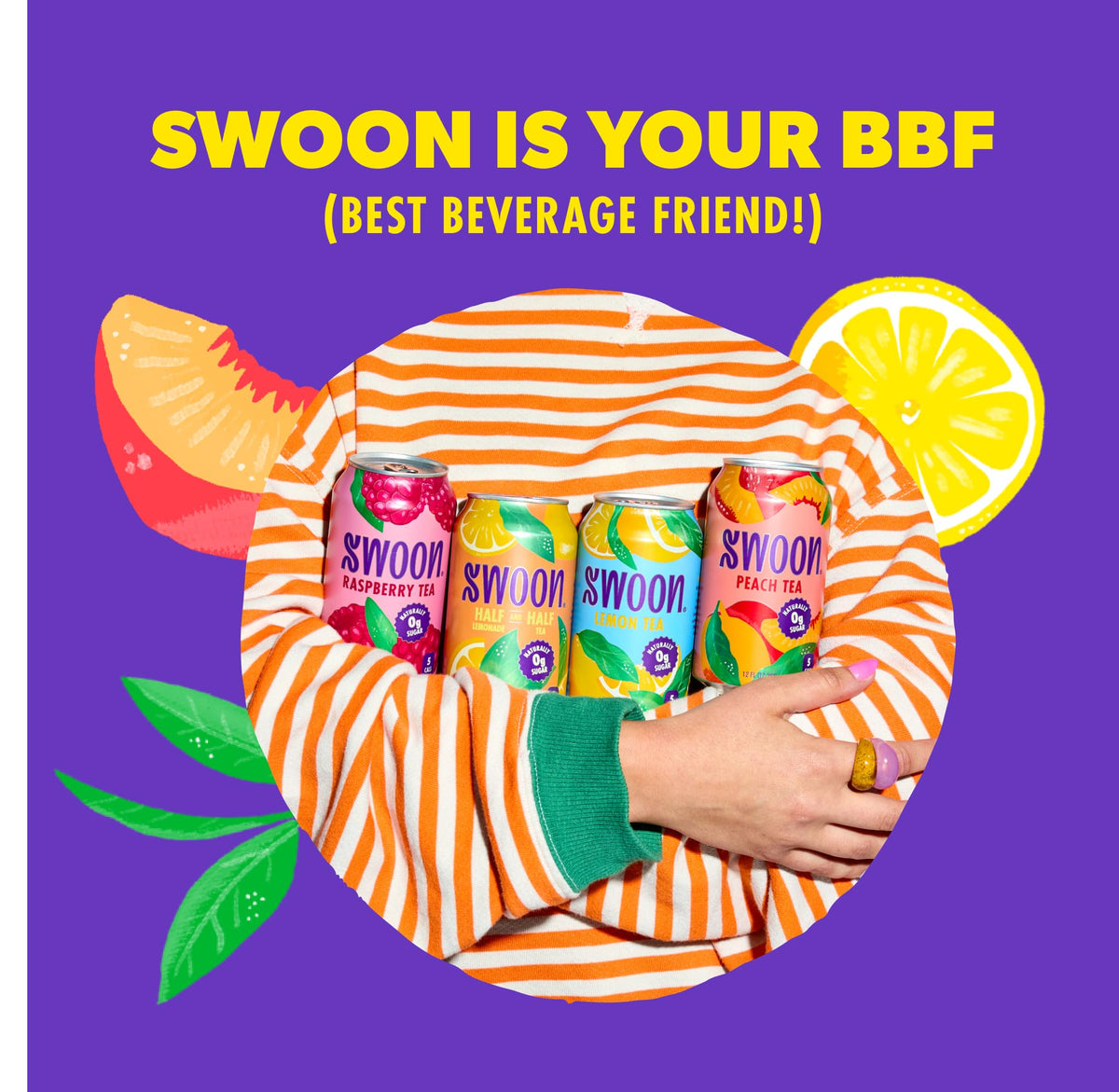 Swoon Lemon Tea icons communicate keto, vegan, and gluten-free certifications.
