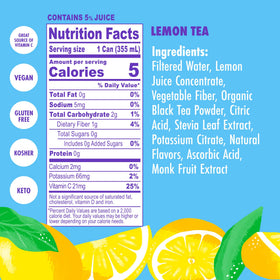 Swoon Lemon Tea ingredients panel indicates organic tea and natural sweeteners.