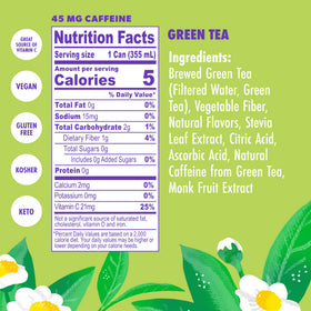 Front view of Swoon Perfectly Sweet Green Tea can showcases refreshing flavor and zero sugar.
