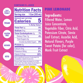Swoon Pink Lemonade bottle with lemon slices highlighting citrus-forward flavor and vitamin C