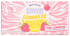 Swoon Pink Lemonade glass being poured, low-calorie flavor for sunny moments.
