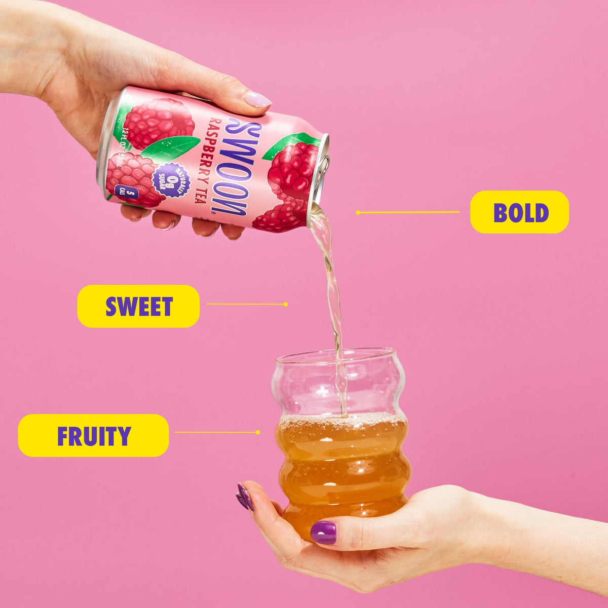 Swoon bottle beside a snack for on the go refreshment