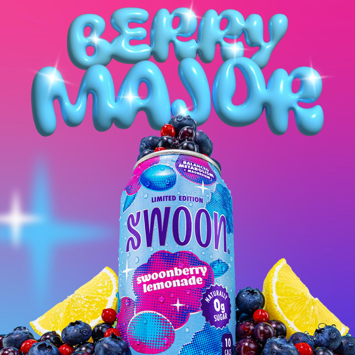 Nutrition banner hints gluten-free and kosher certifications on Swoonberry Lemonade
