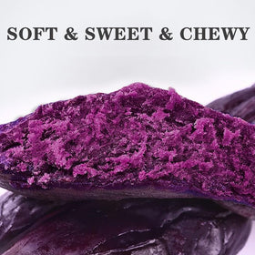 SXET dried purple potatoes serving idea with bites ready to eat.