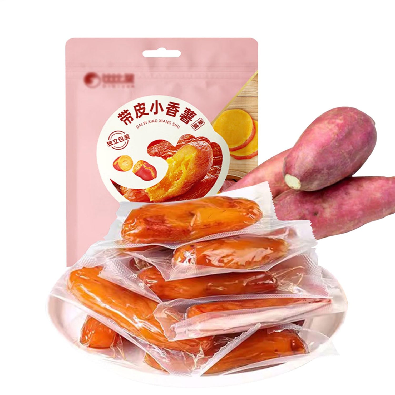 SXET dried sweet potatoes packfront showing convenient, travel-friendly snack.