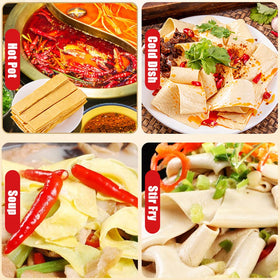 SXET tofu skin stir-fry dish, versatile plant-based protein option
