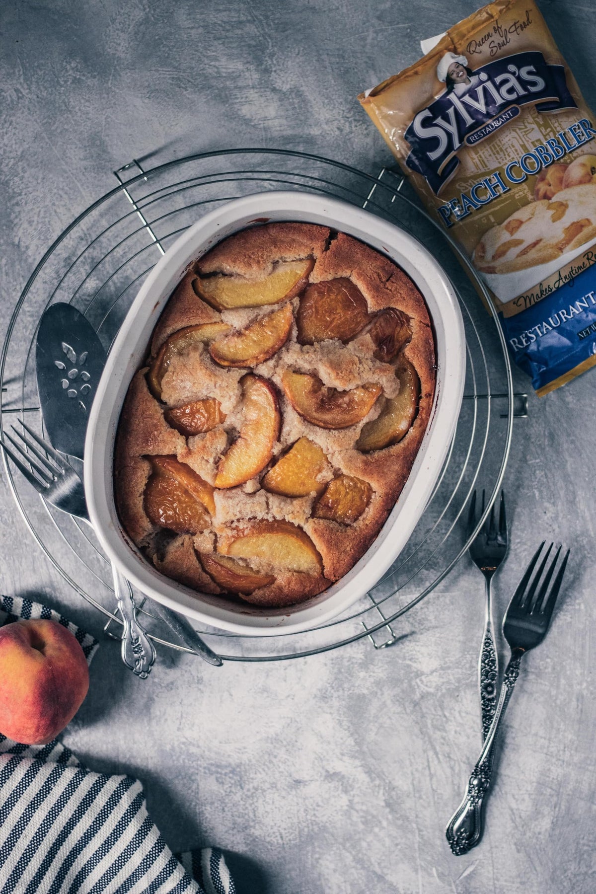 Finished cobbler served with ice cream, inviting family smiles.