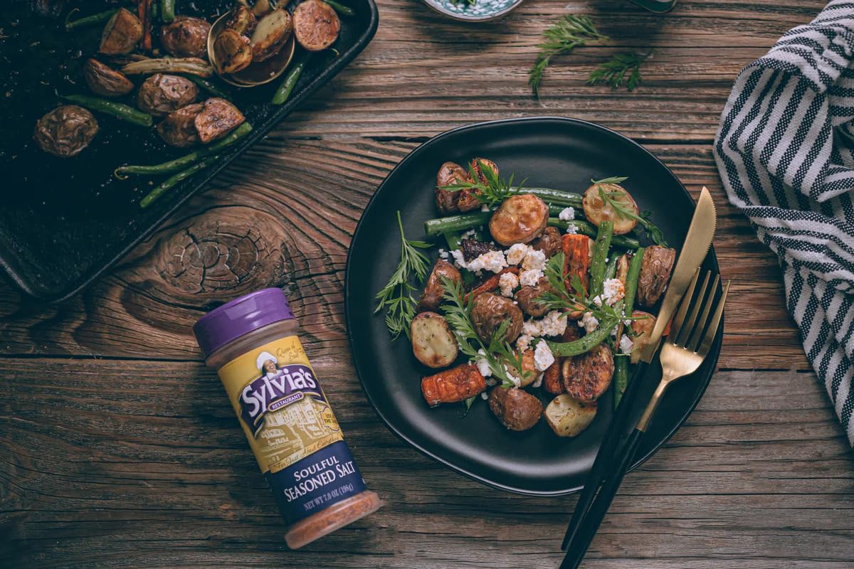 Sylvia's Soulful Seasoned Salt on steak dish highlighting enhanced savory aroma.