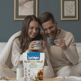 SYMKEN Almond Milk Powder packaging with a certified plant badge