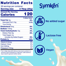 SYMKEN Sugar-free Soy Milk Powder mixed in water creates a ready-to-drink milk
