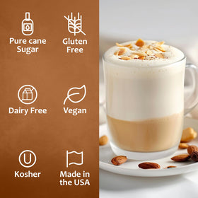 SYRUVIA Almond Syrup drizzle on dessert adds roasted almond notes