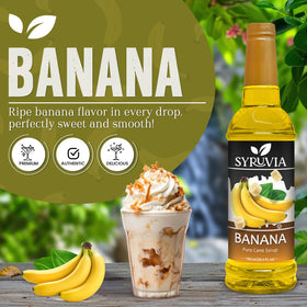syruvia banana syrup pump for easy drizzle on drinks