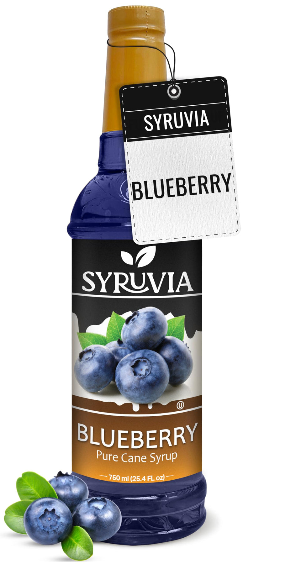 syruvia Blueberry Syrup bottle ready for cocktails and desserts