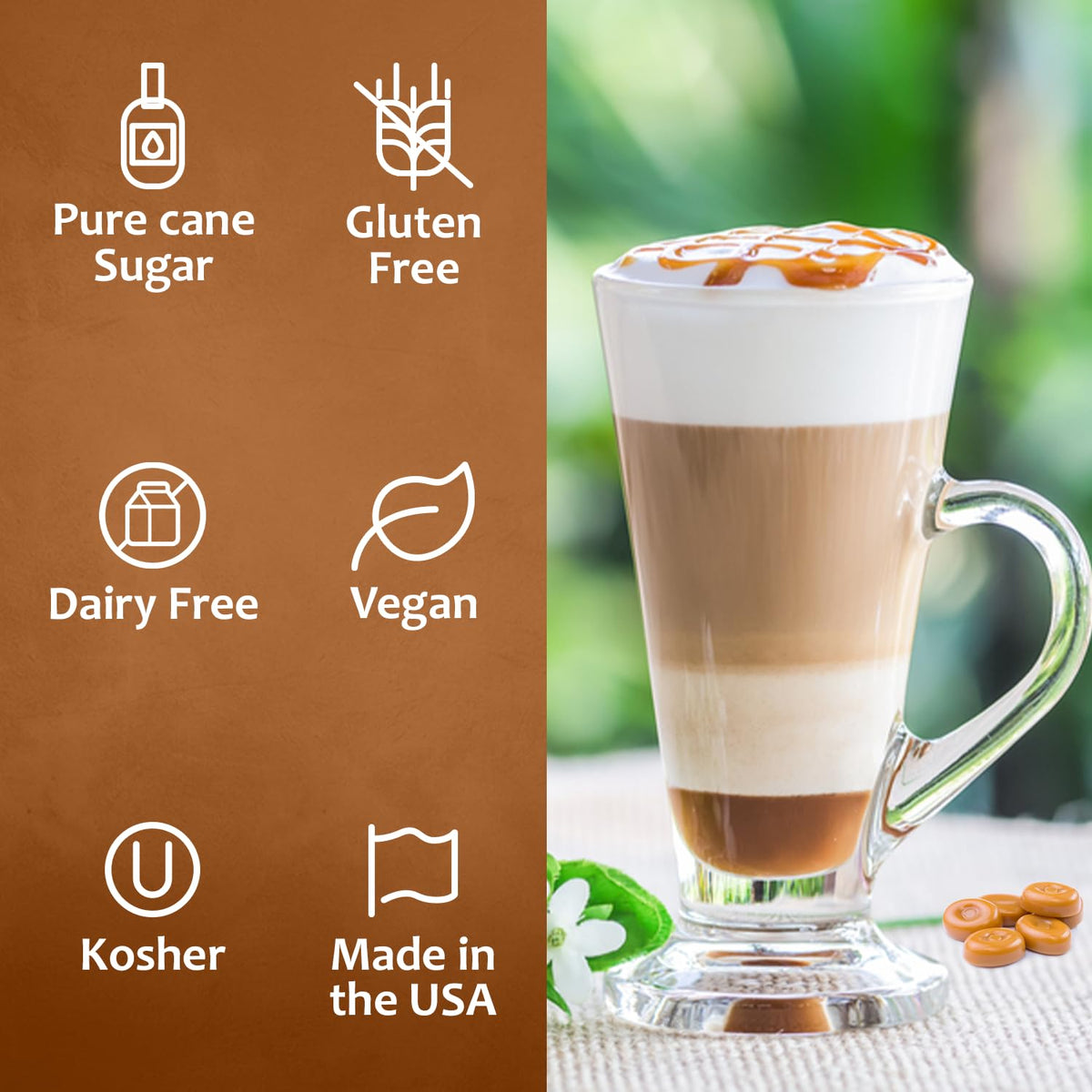 Close-up of SYRUVIA label showing kosher certification and no coloring