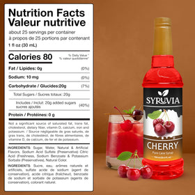 Syruvia Cherry Syrup glass with ice elevates lemonade and iced tea.