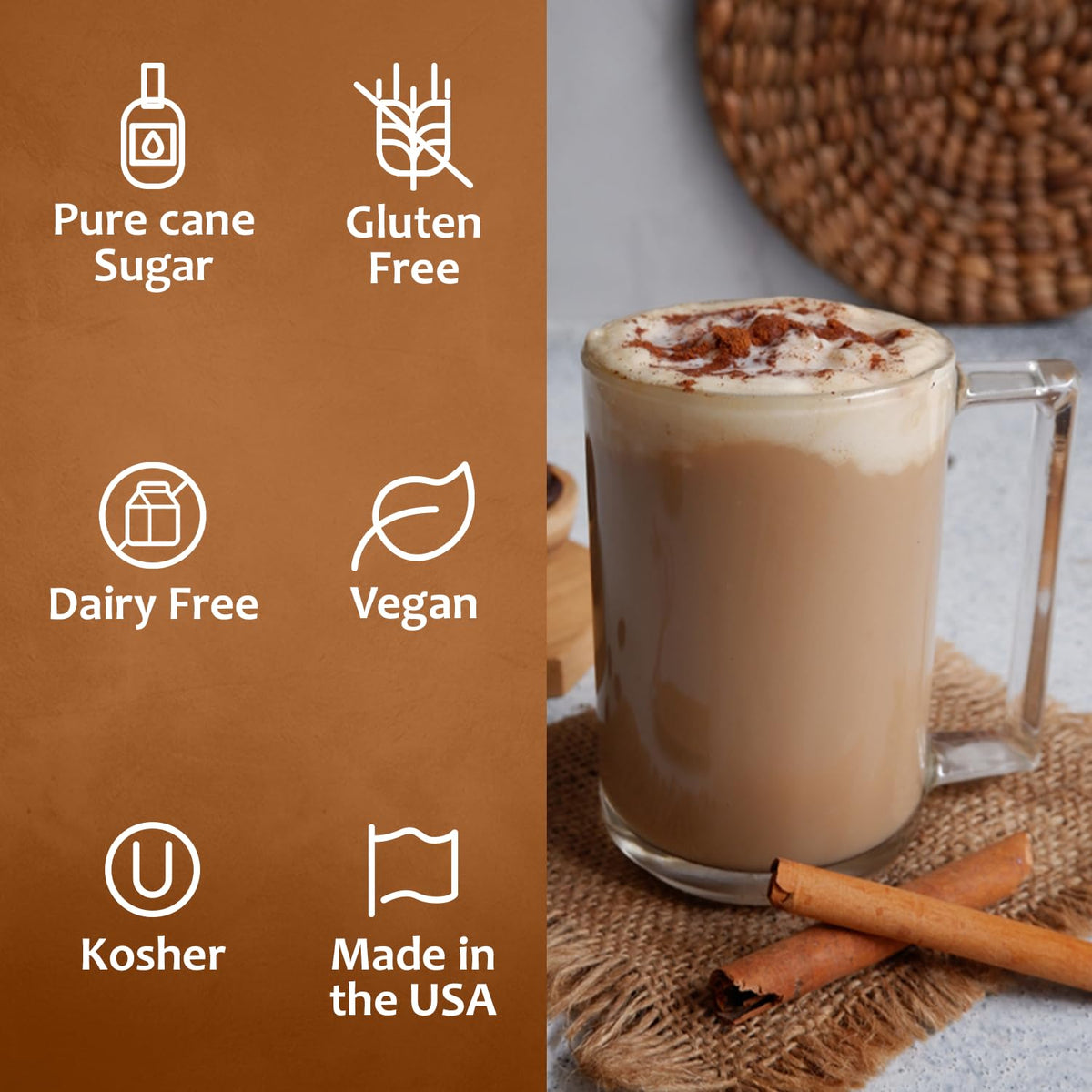 SYRUVIA Cinnamon Dolce dessert drizzle enhances cinnamon notes
