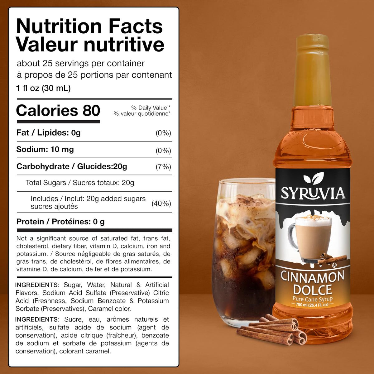 SYRUVIA Cinnamon Dolce latte creation highlights flavorful cafe-style drinks