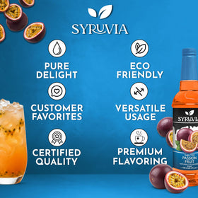 SYRUVIA coffee drink with passion fruit syrup adding flavor without sugar