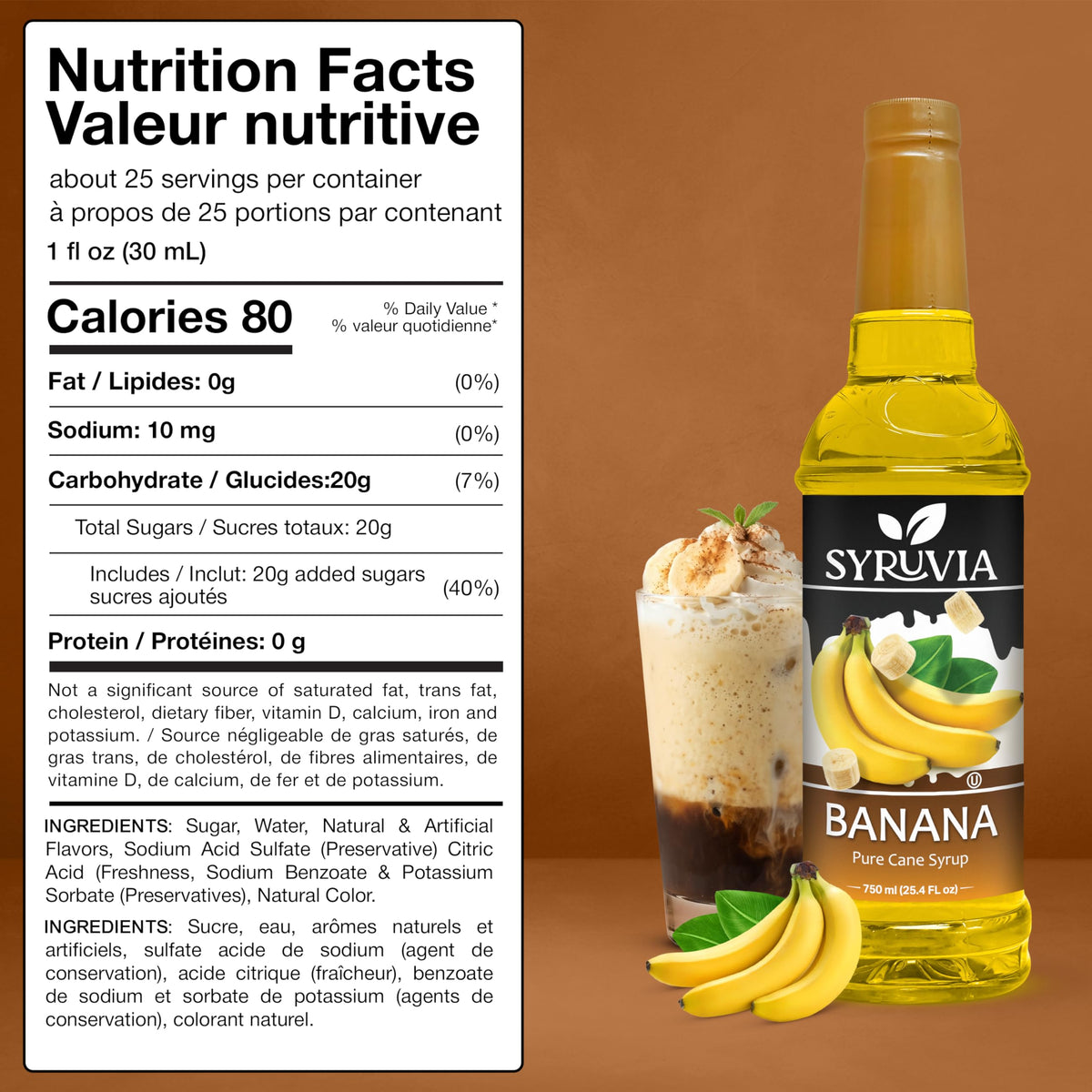 syruvia coffee flavor syrup bottle enhances morning beverages with aroma