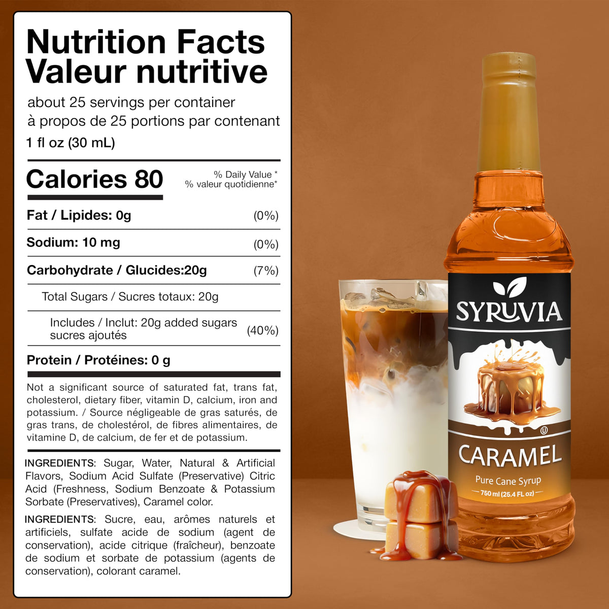 Syruvia coffee syrup latte creation for cafe-style drinks at home