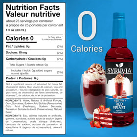 SYRUVIA Coffee Latte Glass highlights indulgent Red Velvet flavor in a cafe-style drink