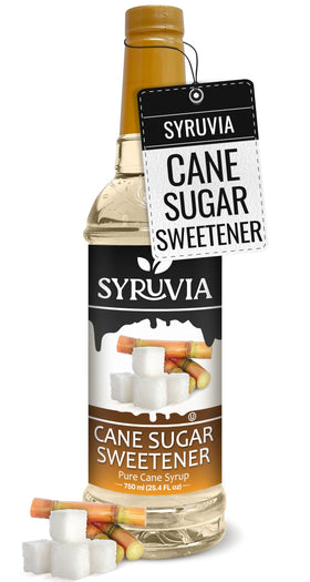 SYRUVIA Coffee Syrup bottle pour elevating a latte.