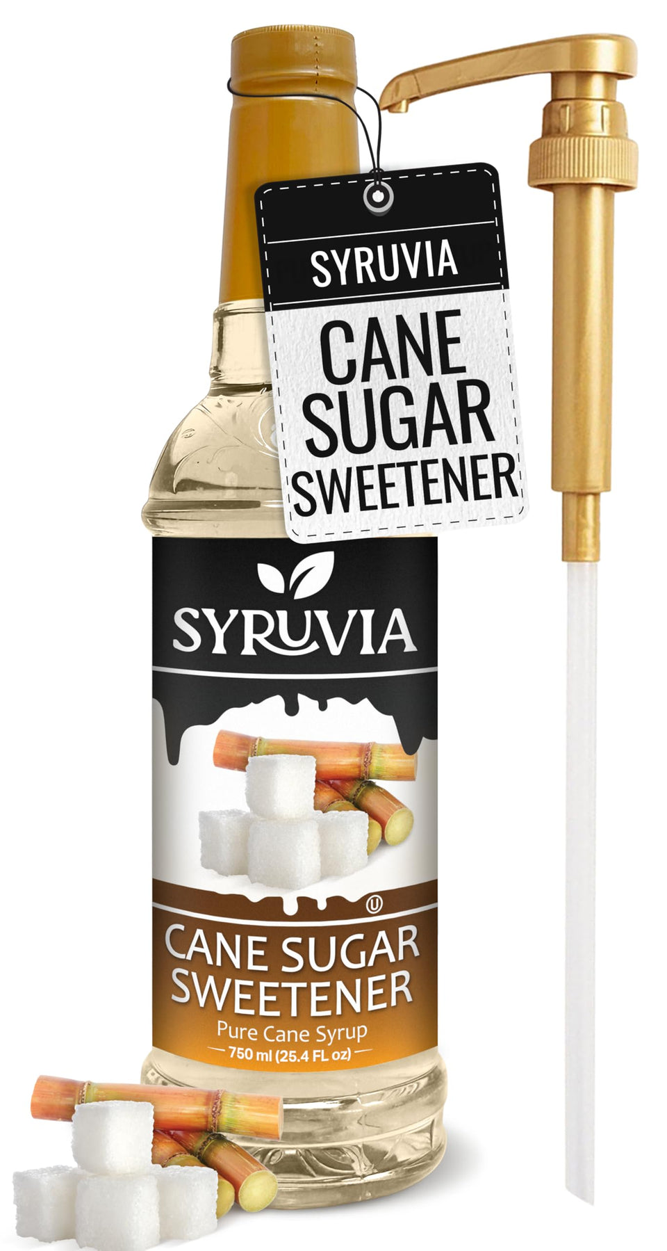 SYRUVIA coffee syrup bottle with pump for easy cafe-style pours and precision.