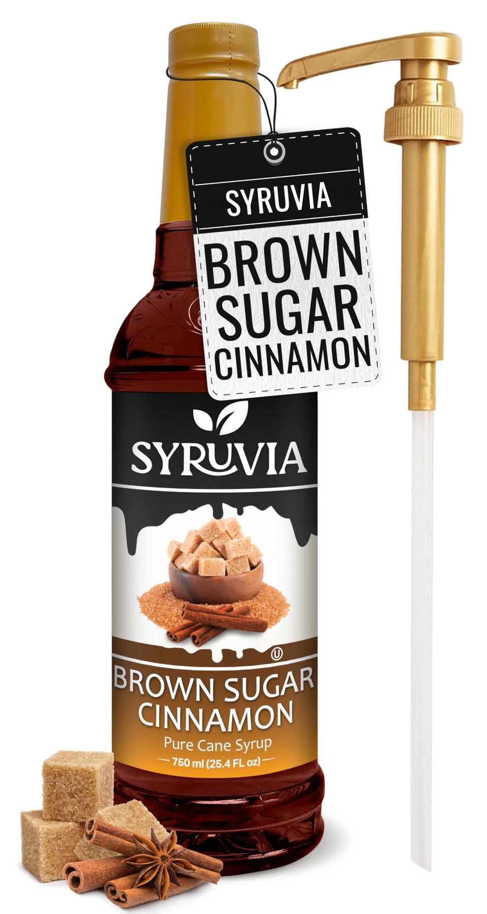 SYRUVIA coffee syrup bottle with pump for convenient flavoring of beverages