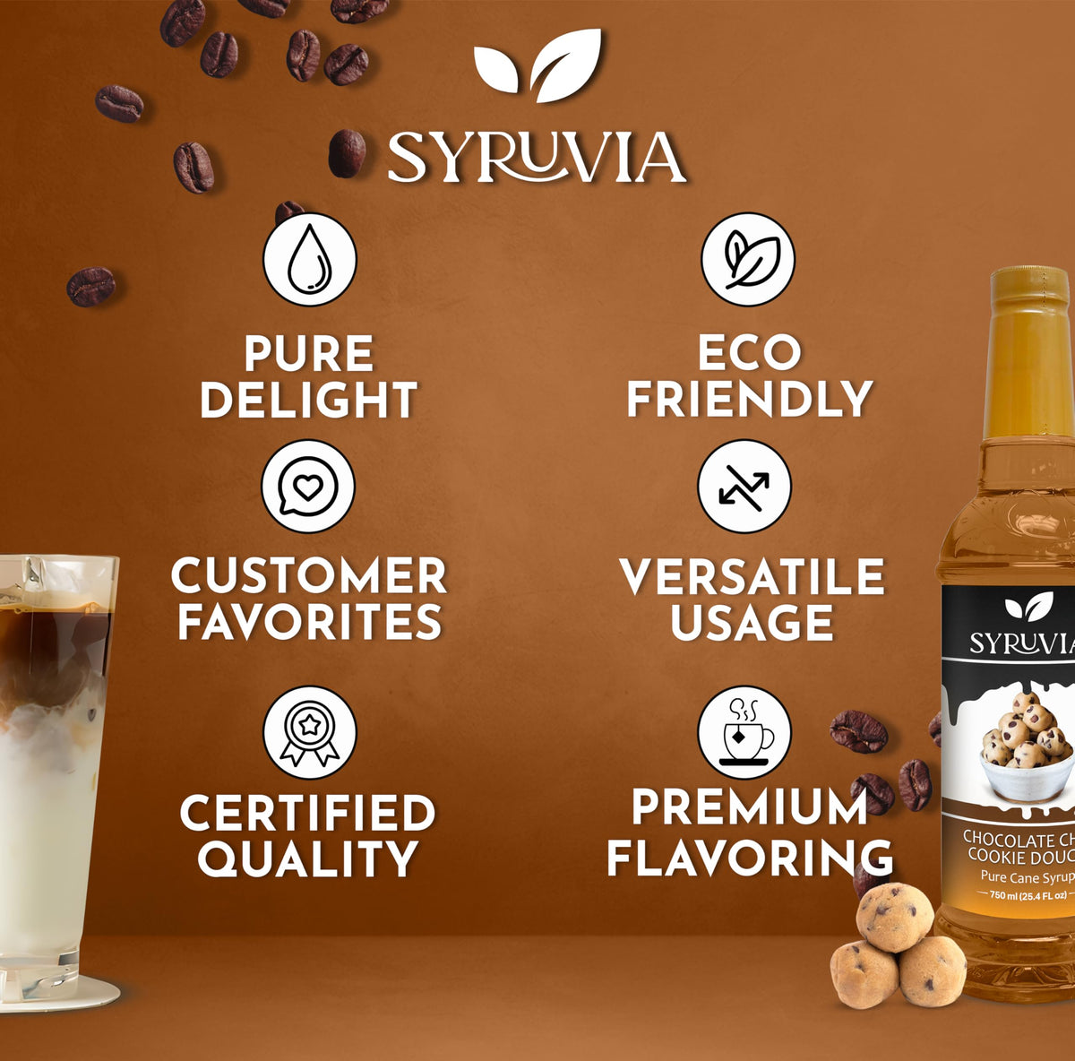 Shake with SYRUVIA syrup for a cookie dough inspired treat