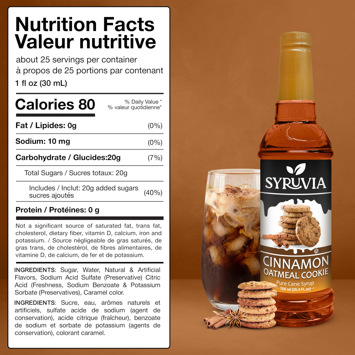 SYRUVIA Coffee Syrup closeup highlights rich aroma and sweetness.