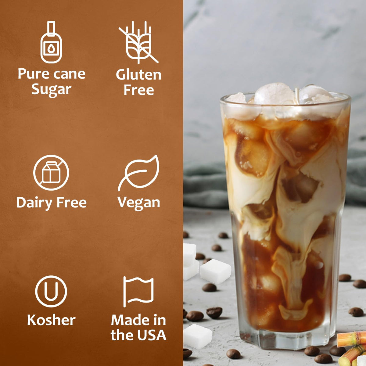 SYRUVIA coffee syrup as a dessert topping for a sweet finish.
